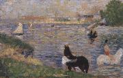 Horses in the Seine Georges Seurat
